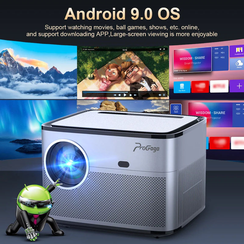 Projetor 4K PG550W Android WiFi 2K 3D Home Theater